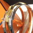 2020 Hermes Kelly 18k Gold Platinum Rose Gold Diamond Bracelet