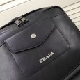 PRADA Men's New Leather Large Capacity Backpack Backpack Black(31cmx40cmx16cm）