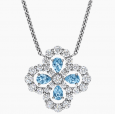2023 Harry Winston Diamond Loop Aquamarine 18K  Platinum Diamond Necklaces PEAPRPMEL4C